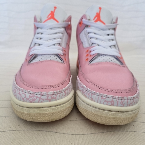 Air Jordan Womens Retro 3 Pink White Leather Sneakers Shoes CK9246-600 Size 8.5 - Picture 4 of 15